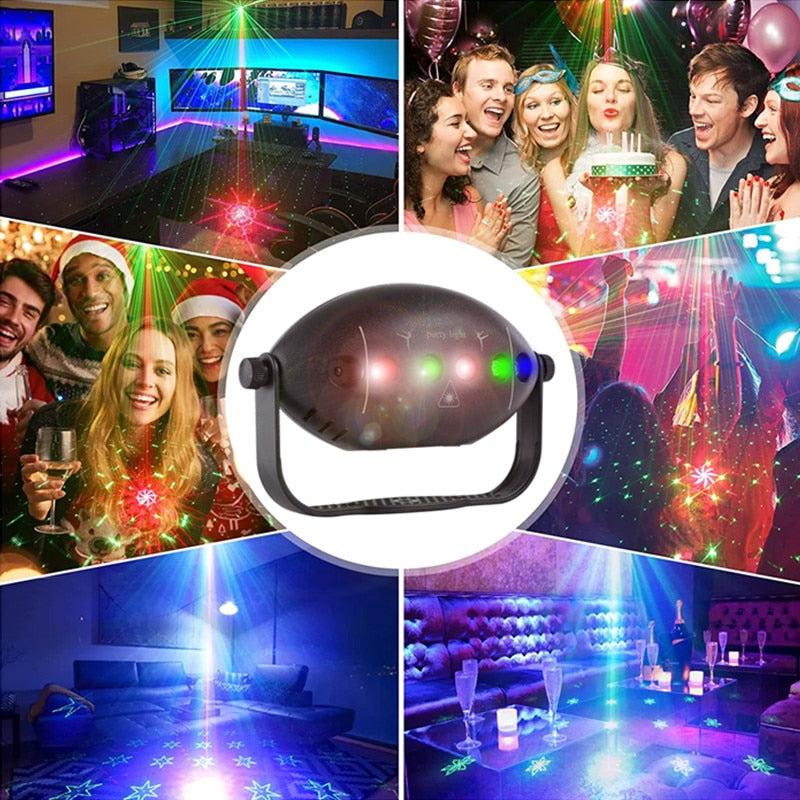 Party-Licht Disco-Projektor mit Soundsteuerung Hausparty Black light UV Edition