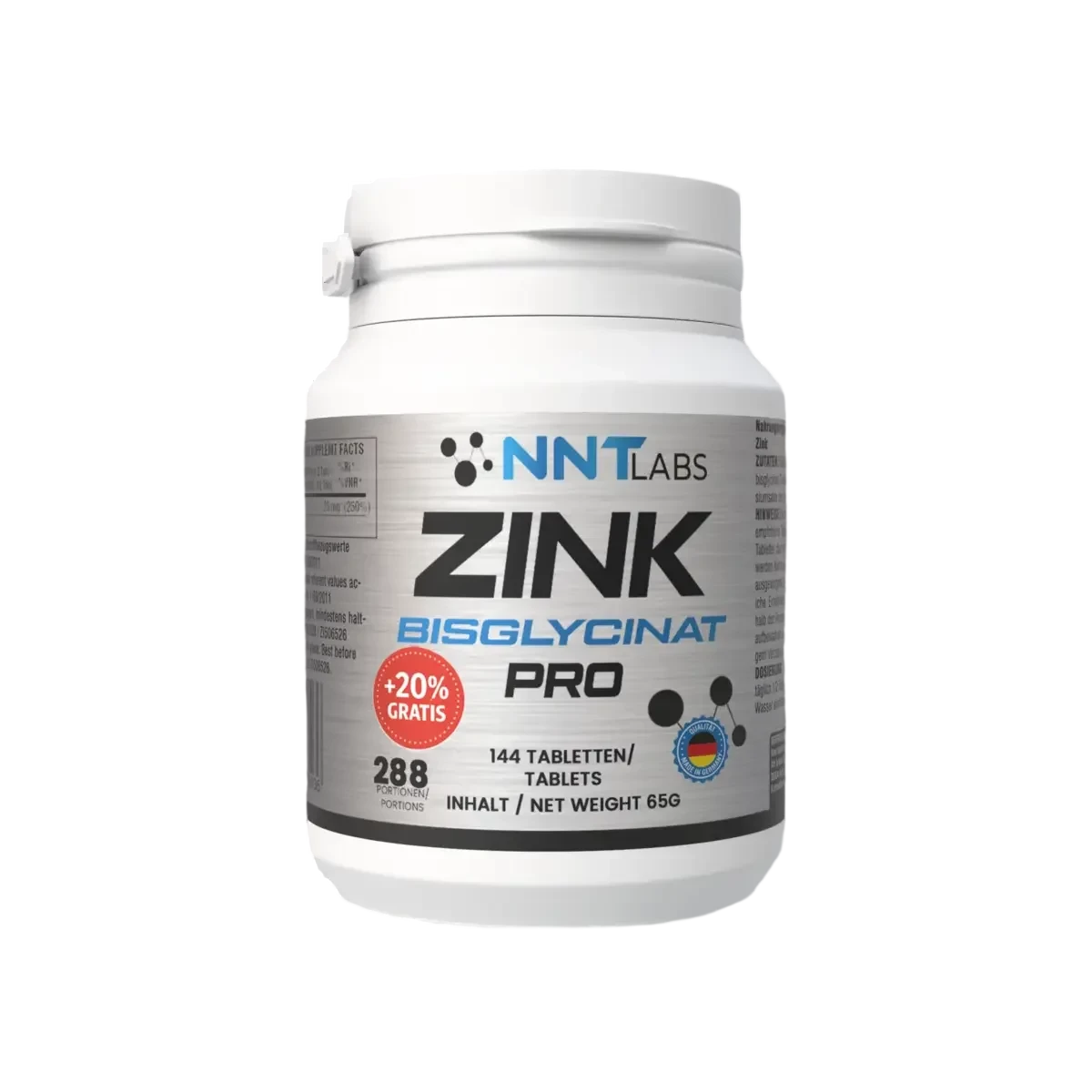 NNT Zink 50mg Bisglycinat PRO 120 Tabletten + 20% GRATIS