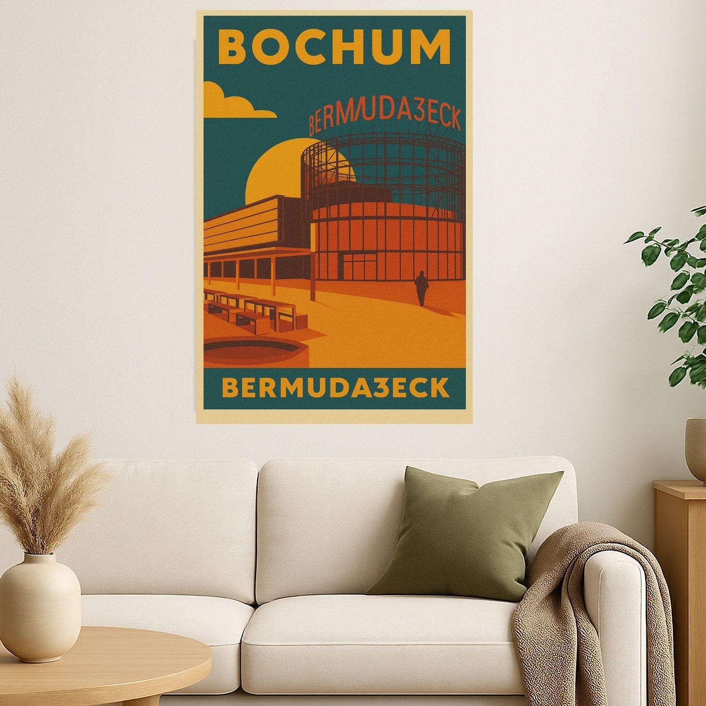 Bermuda3Eck Bochum – Retro Poster im 70er-Stil