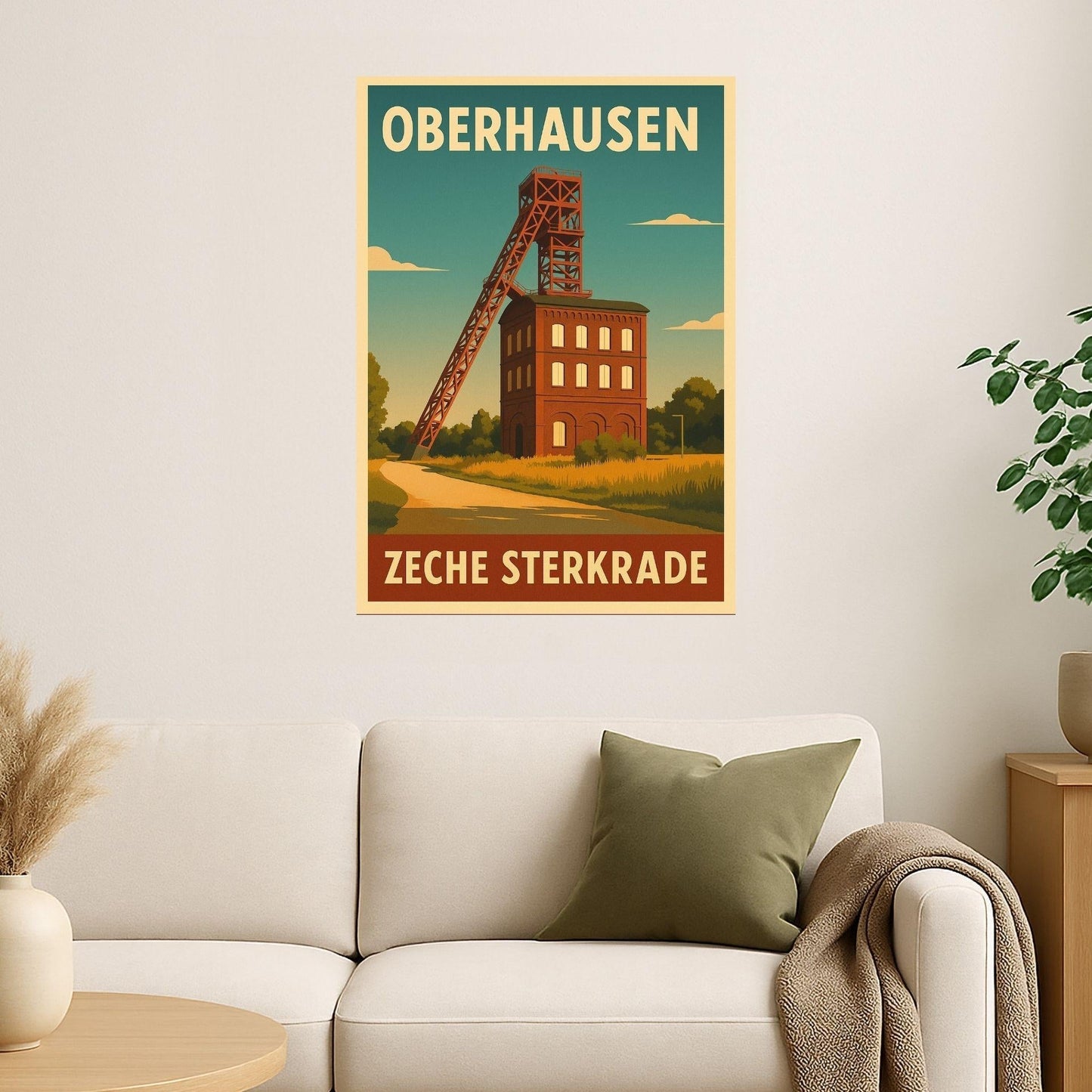 Zeche Sterkrade Oberhausen – Retro Poster im 70er-Look