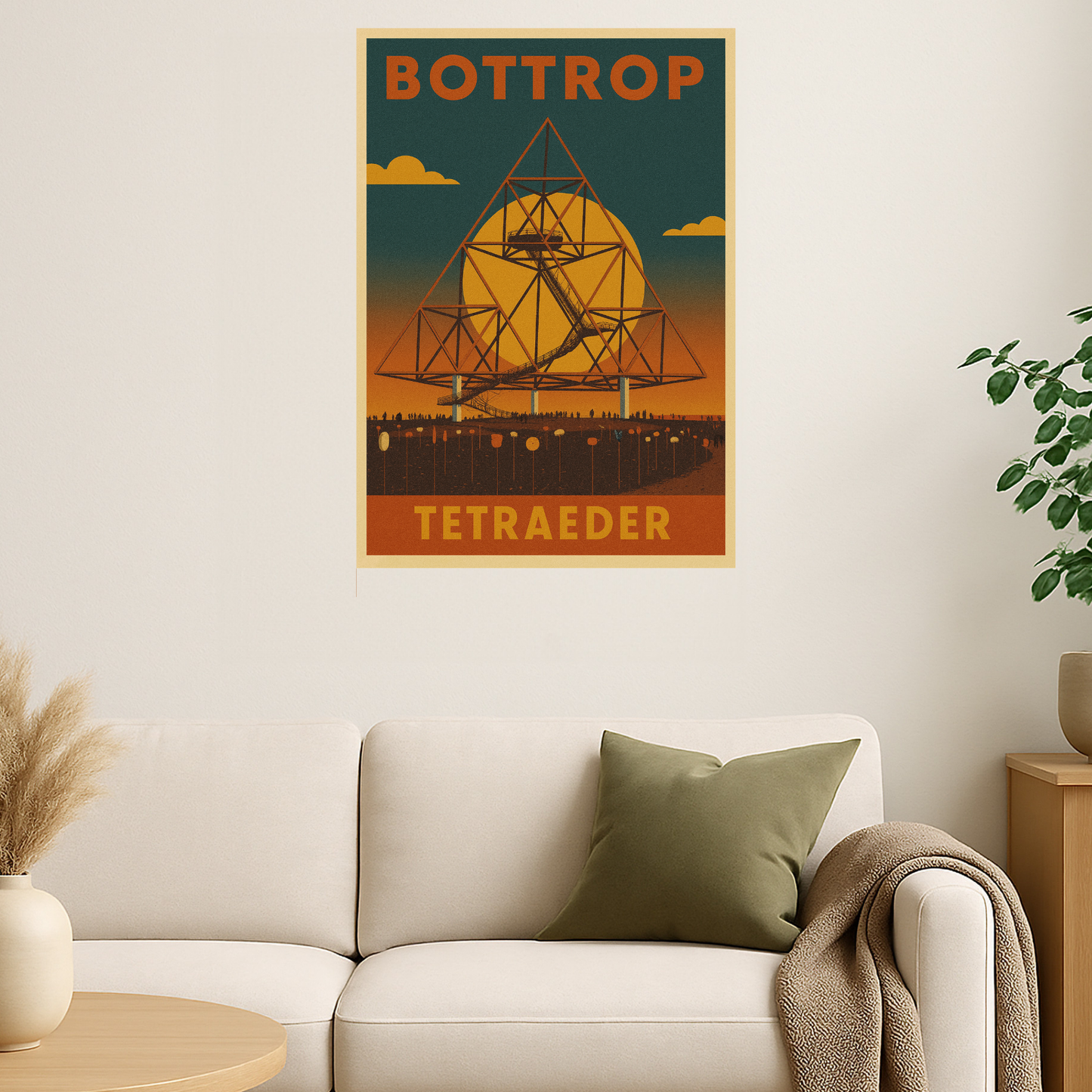 Tetraeder Bottrop – Retro Poster im 70er-Stil