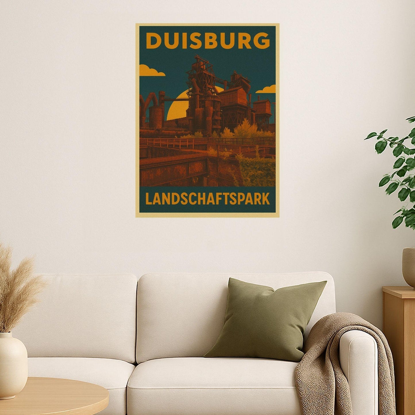 Landschaftspark Duisburg-Nord – Retro Poster im 70er-Look