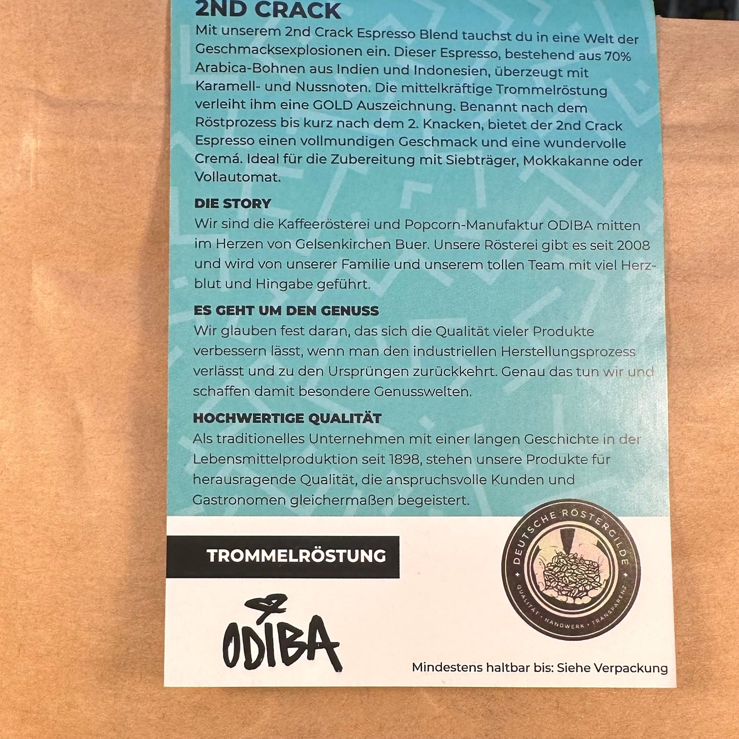 2nd Crack Kaffebohne Espresso 250g