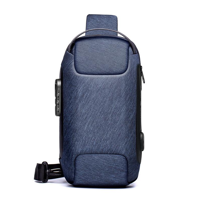 Waterproof USB Anti-theft Bag Men Oxford Crossbody Shoulder Bag Sling Multifunction Short Travel Messenger Chest Pack - 24/Alaner Store