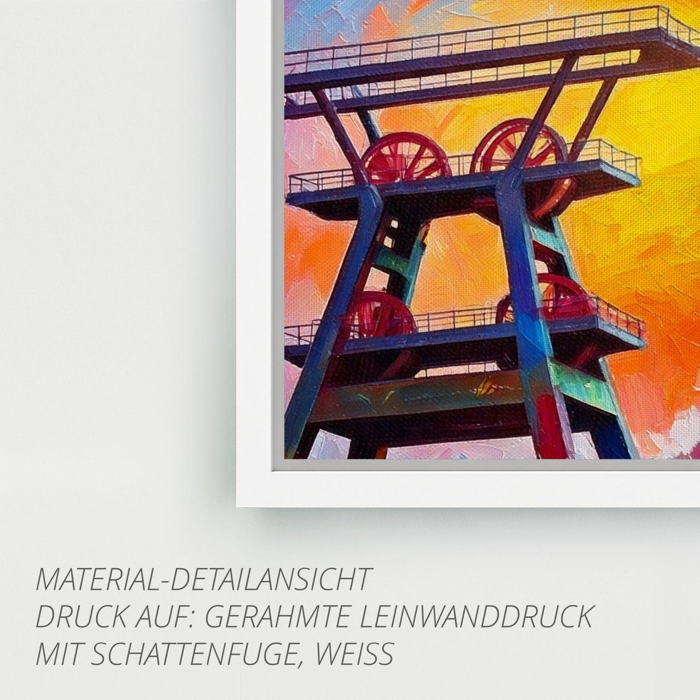 Ruhrpott Förderturm in Öl - Premiumdruck