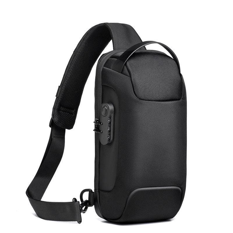 Waterproof USB Anti-theft Bag Men Oxford Crossbody Shoulder Bag Sling Multifunction Short Travel Messenger Chest Pack - 24/Alaner Store