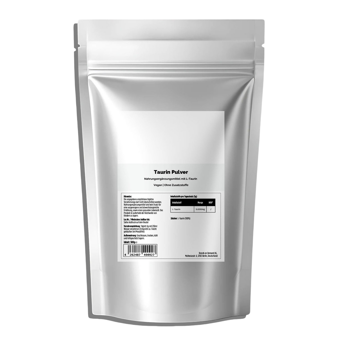 Taurin Pulver - 500g Doypack