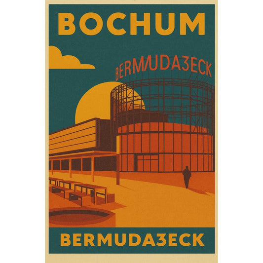Bermuda3Eck Bochum – Retro Poster im 70er-Stil