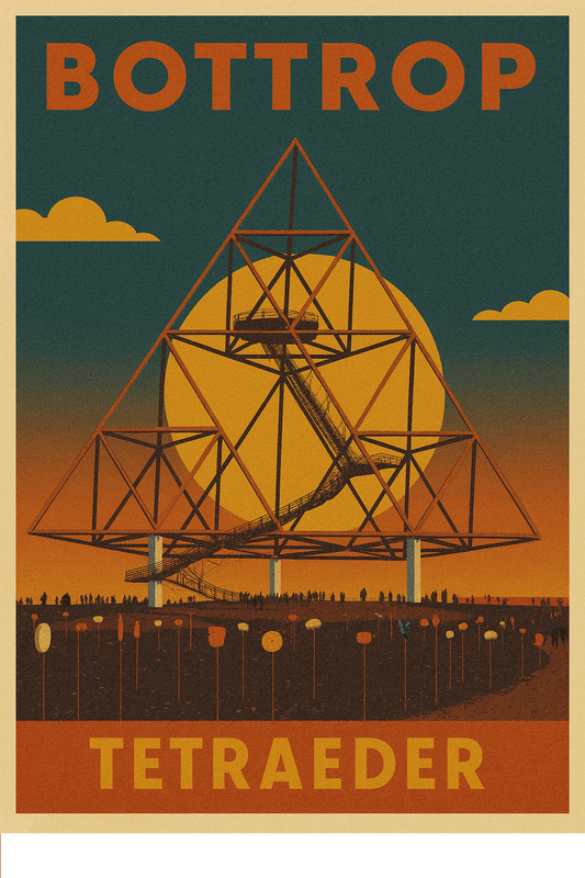Tetraeder Bottrop – Retro Poster im 70er-Stil