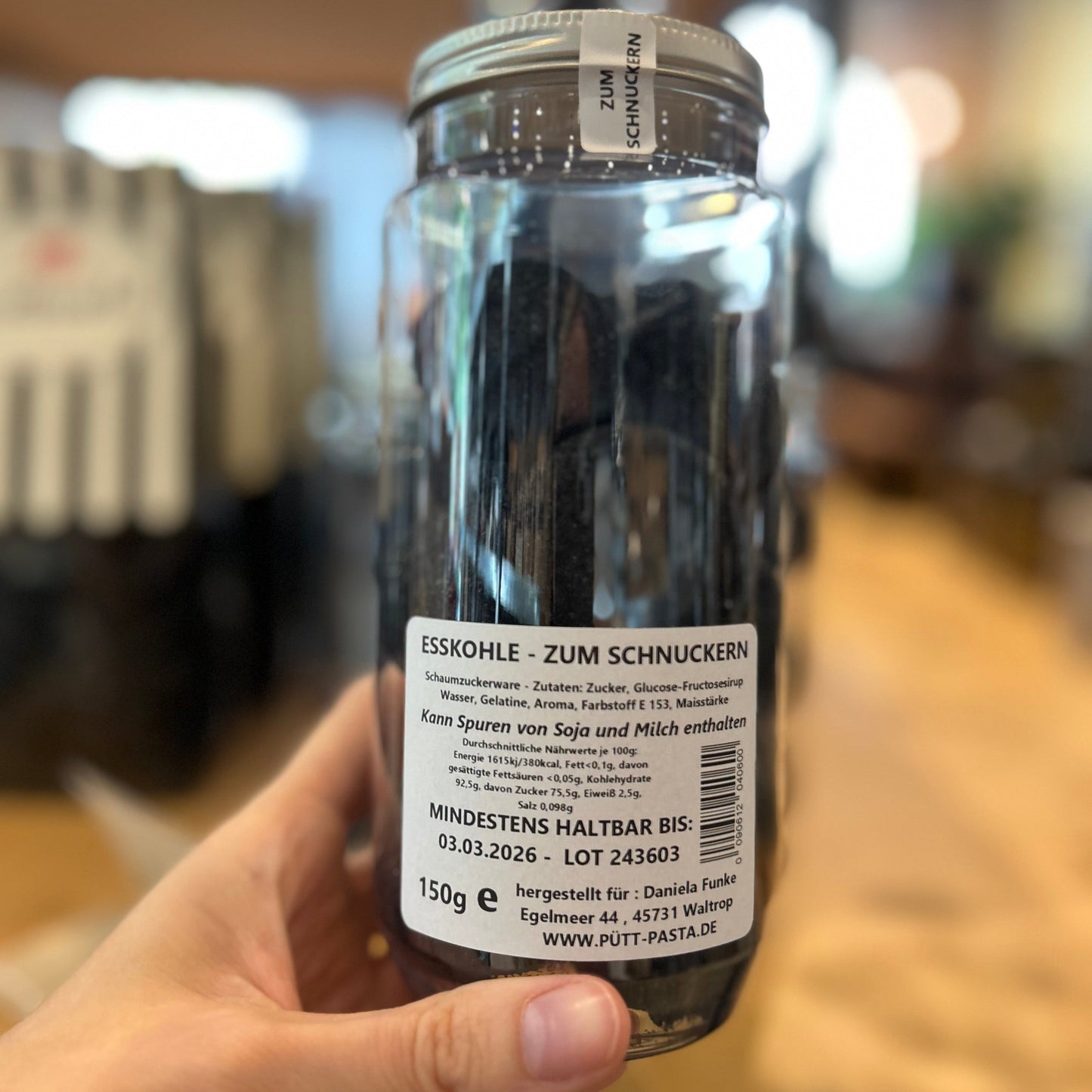 Esskohle 150g im PET Glas
