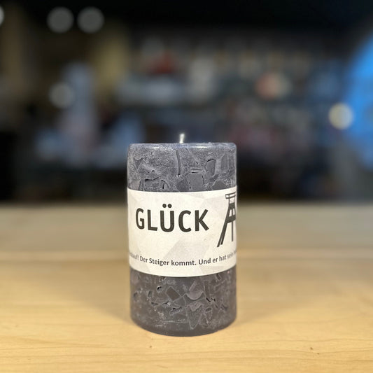 Kerze Glück Auf schwarz