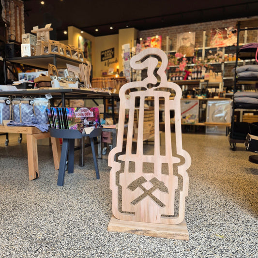 Grubenlampe Holz XXL