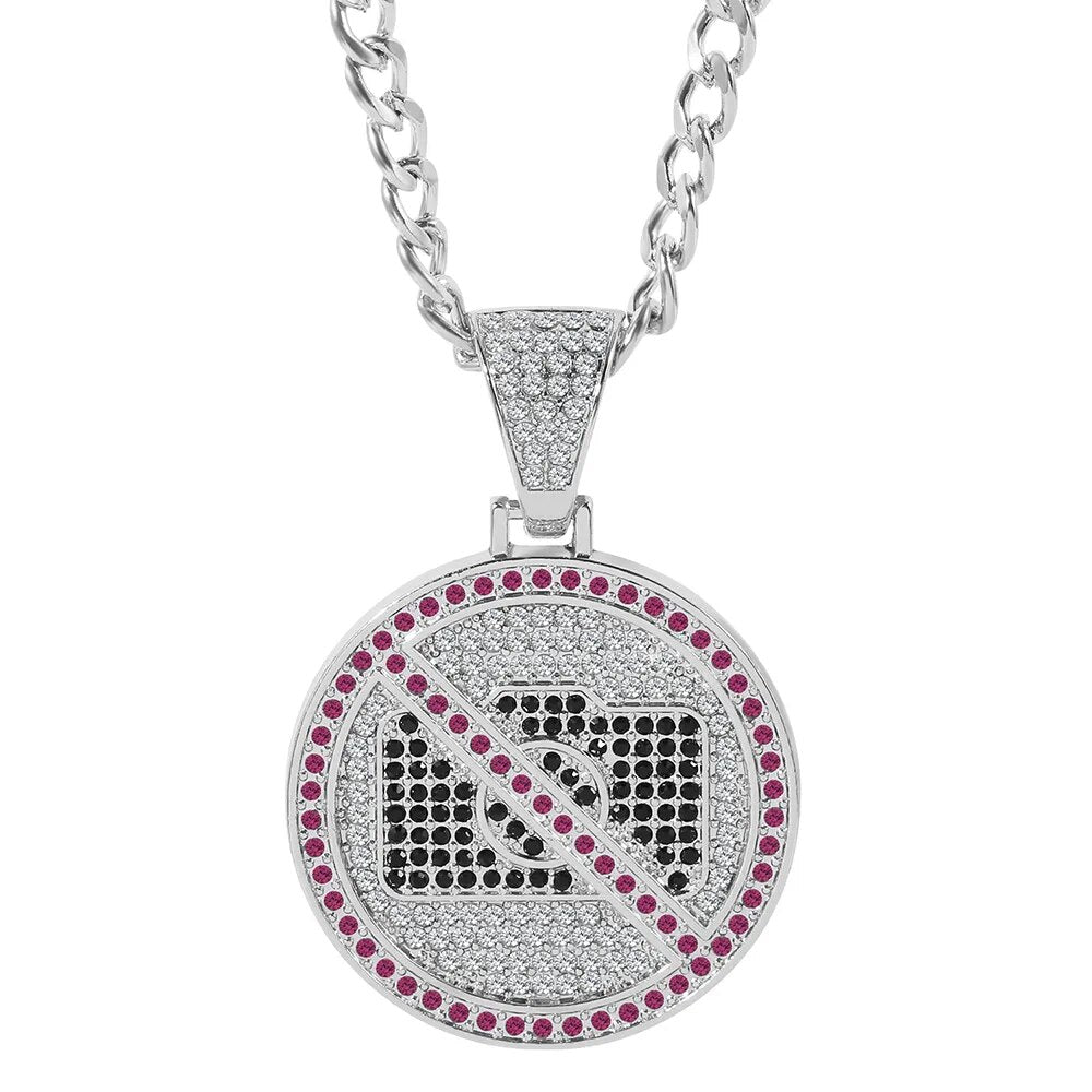 Geldschein-Anhänger Halskette - Iced Out Design