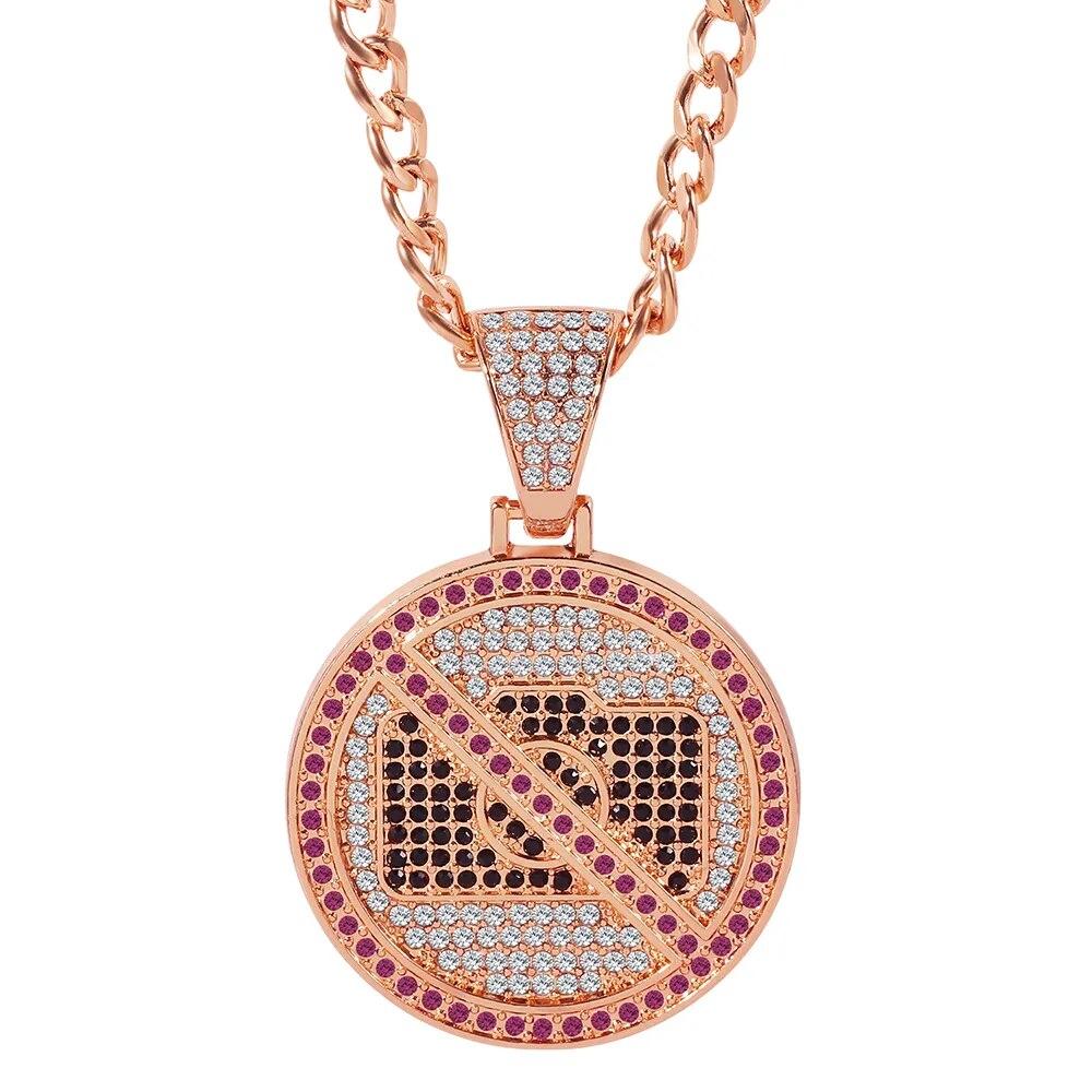 Geldschein-Anhänger Halskette - Iced Out Design