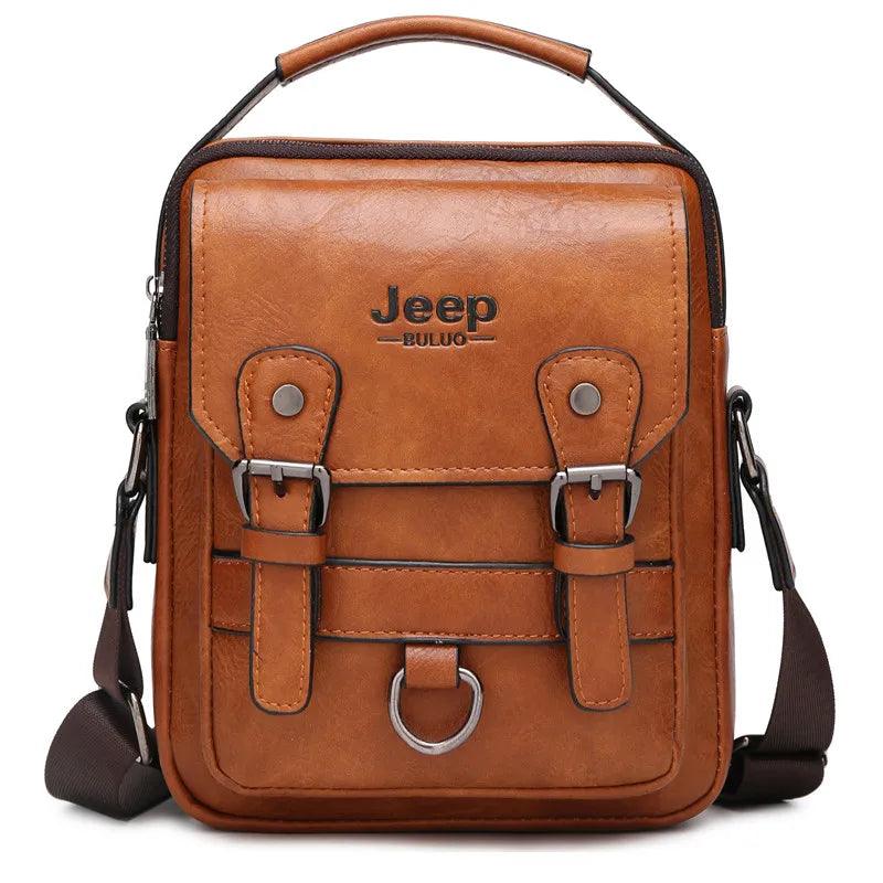 JEEP BULUO Multifunktionale Business-Handtasche für Herren – Neue große Schultertasche, Messenger-Bag aus Leder mit hoher Kapazität, Crossbody-Tasche - 24/Alaner Store