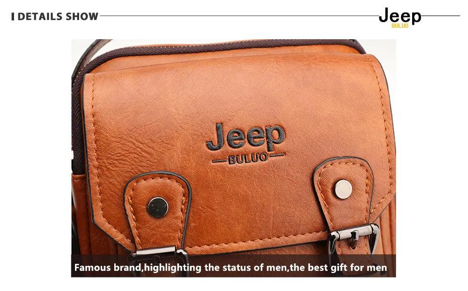 JEEP BULUO Multifunktionale Business-Handtasche für Herren – Neue große Schultertasche, Messenger-Bag aus Leder mit hoher Kapazität, Crossbody-Tasche - 24/Alaner Store