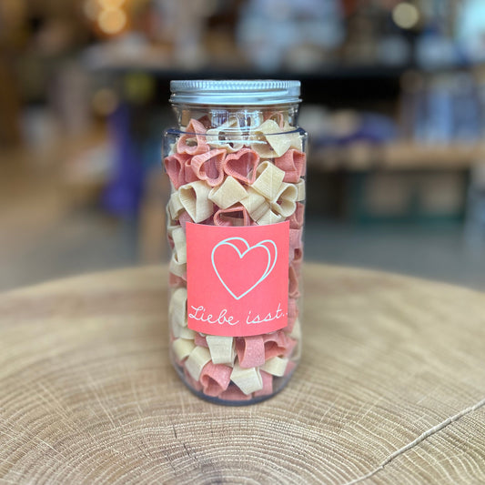 Herz Pasta "Liebe isst" 200g im PET Glas