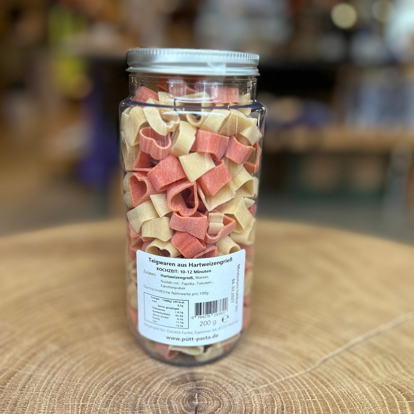 Herz Pasta "Liebe isst" 200g im PET Glas