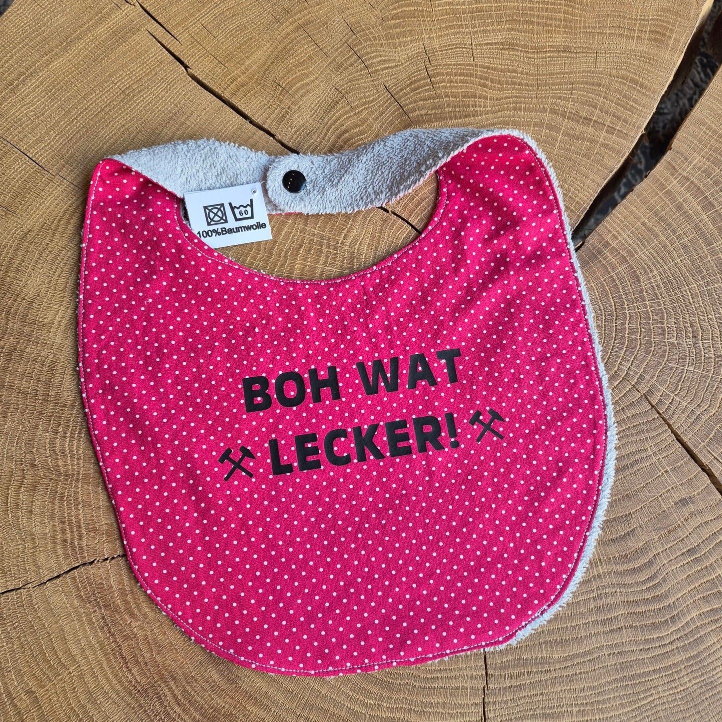 Lätzchen handgenäht 100% Baumwolle mit Ruhrpott-Spruch