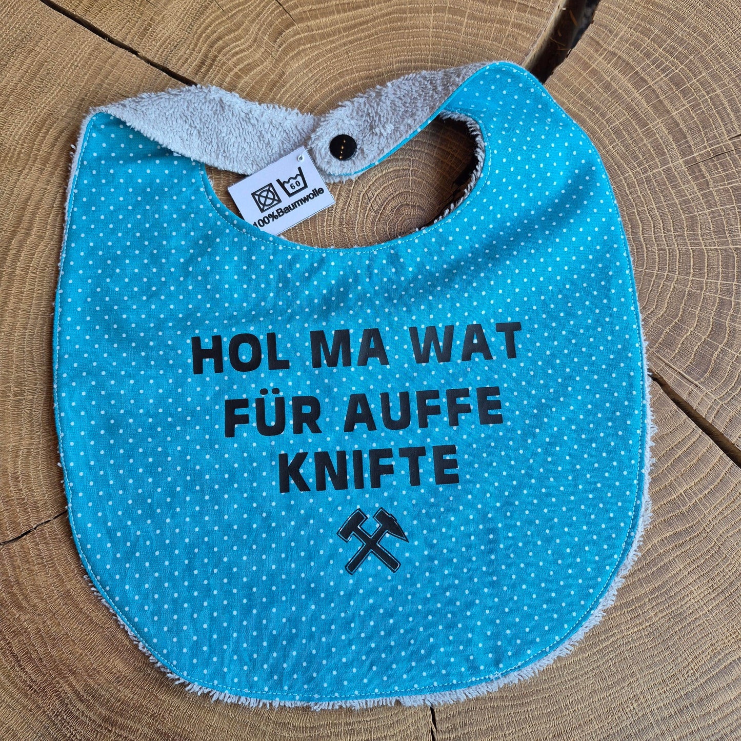 Lätzchen handgenäht 100% Baumwolle mit Ruhrpott-Spruch