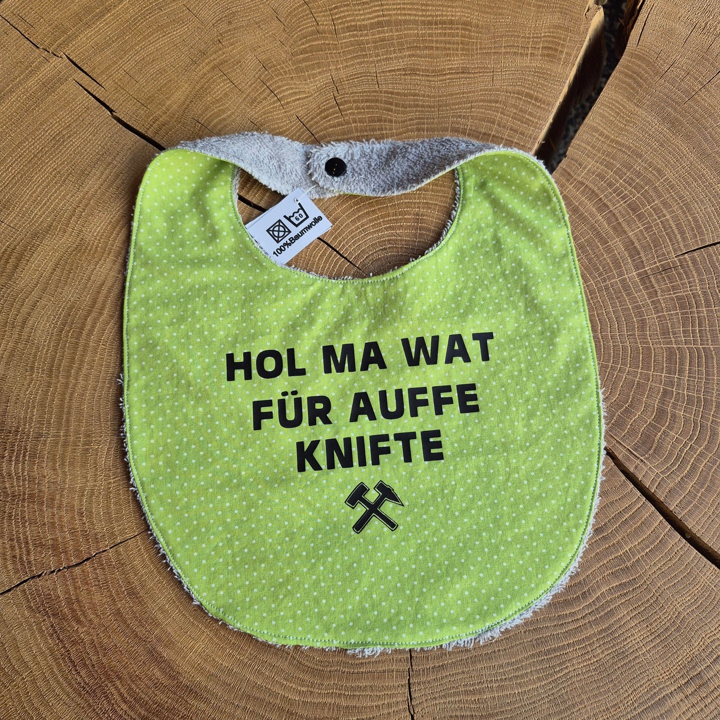 Lätzchen handgenäht 100% Baumwolle mit Ruhrpott-Spruch