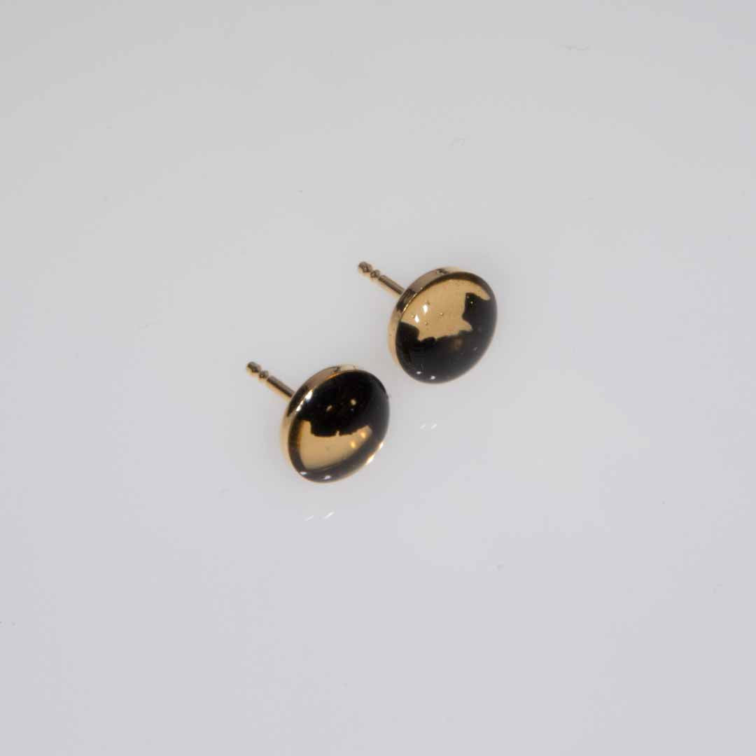 Ohrstecker Kohle mit Feingold Mini