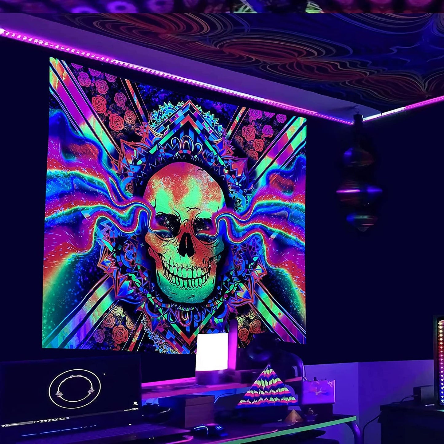 Luminous Tree of Life Psychedelic Mushroom Schwarzlichtposter