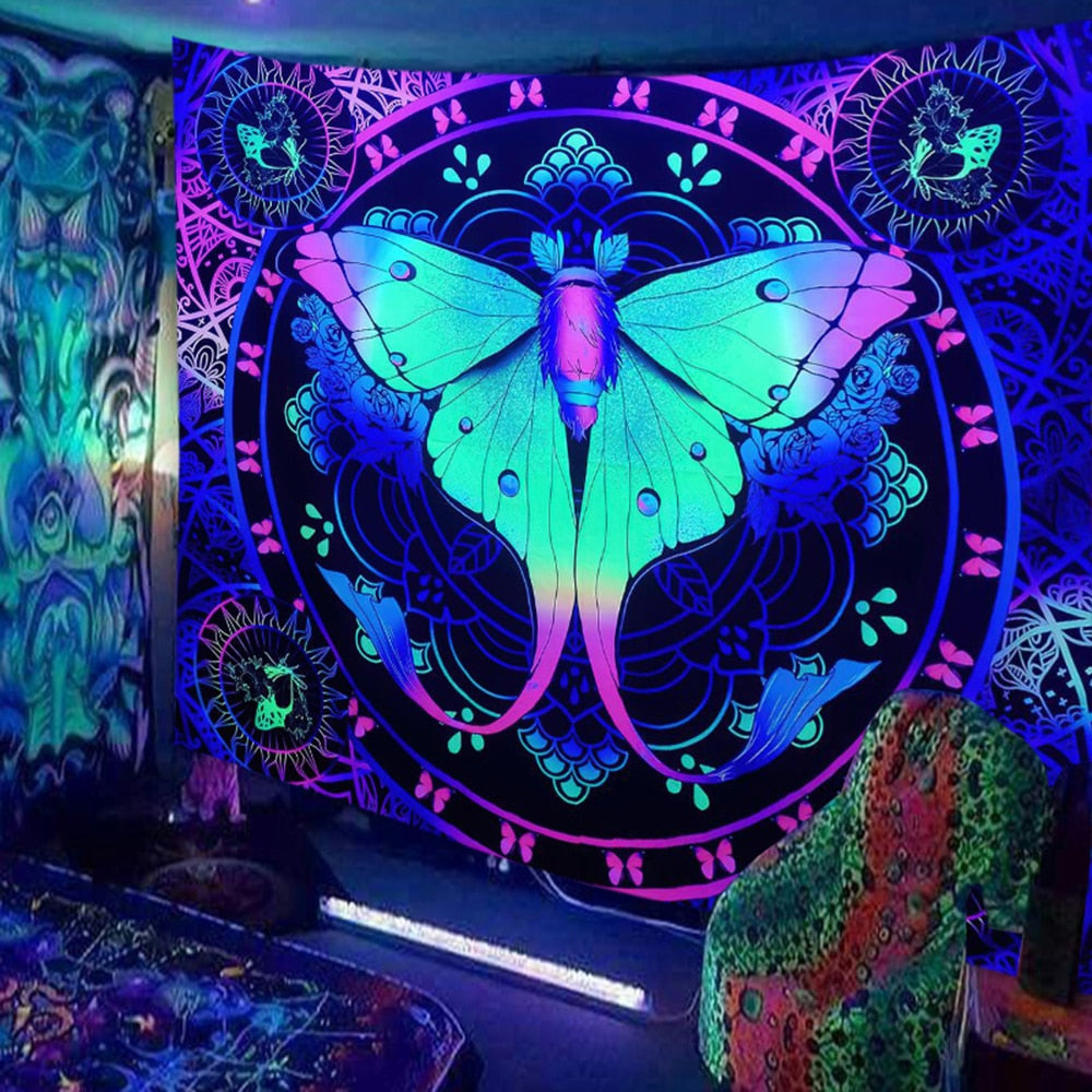 Animals Hippie Psychedelic Schwarzlichtposter