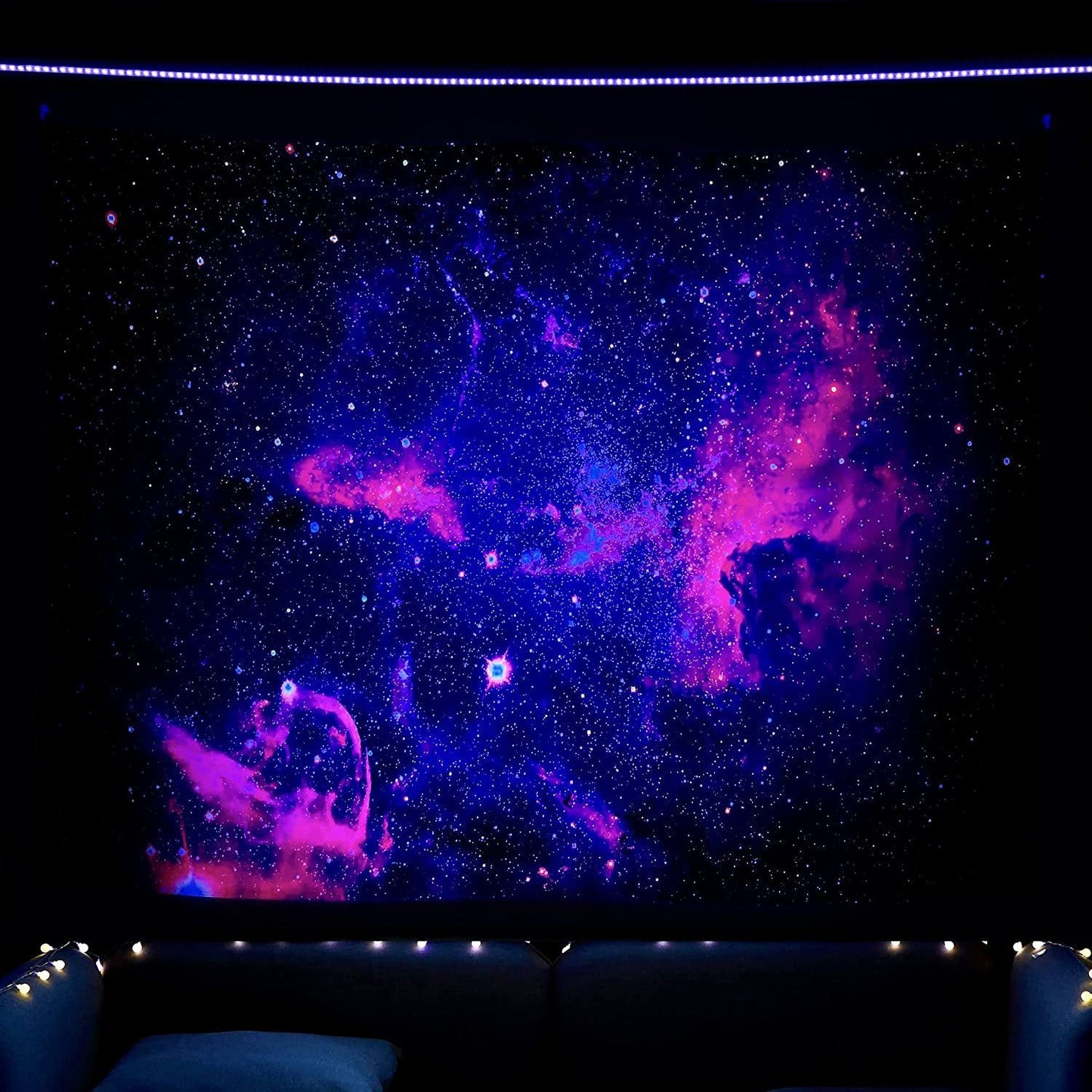 Luminous Tree of Life Psychedelic Mushroom Schwarzlichtposter