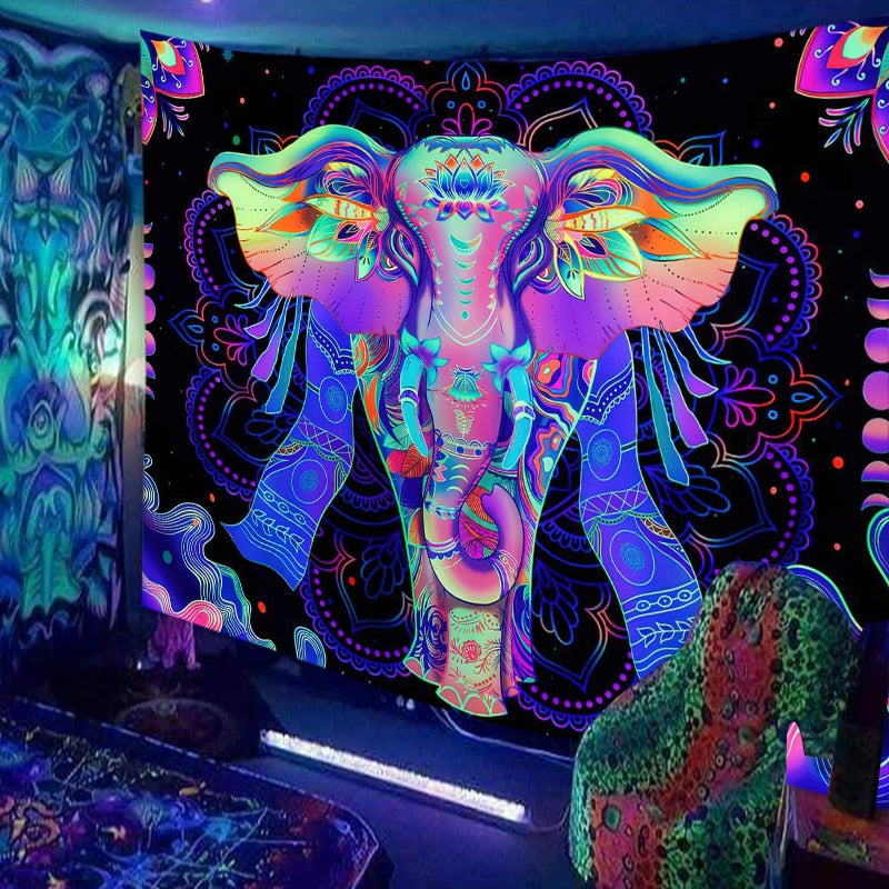 Animals Hippie Psychedelic Schwarzlichtposter