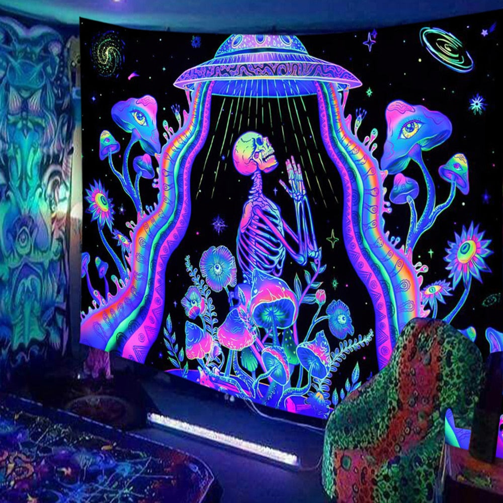 Animals Hippie Psychedelic Schwarzlichtposter