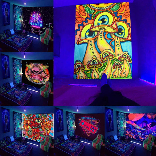 Trippy Mushroom Schwarzlichtposter