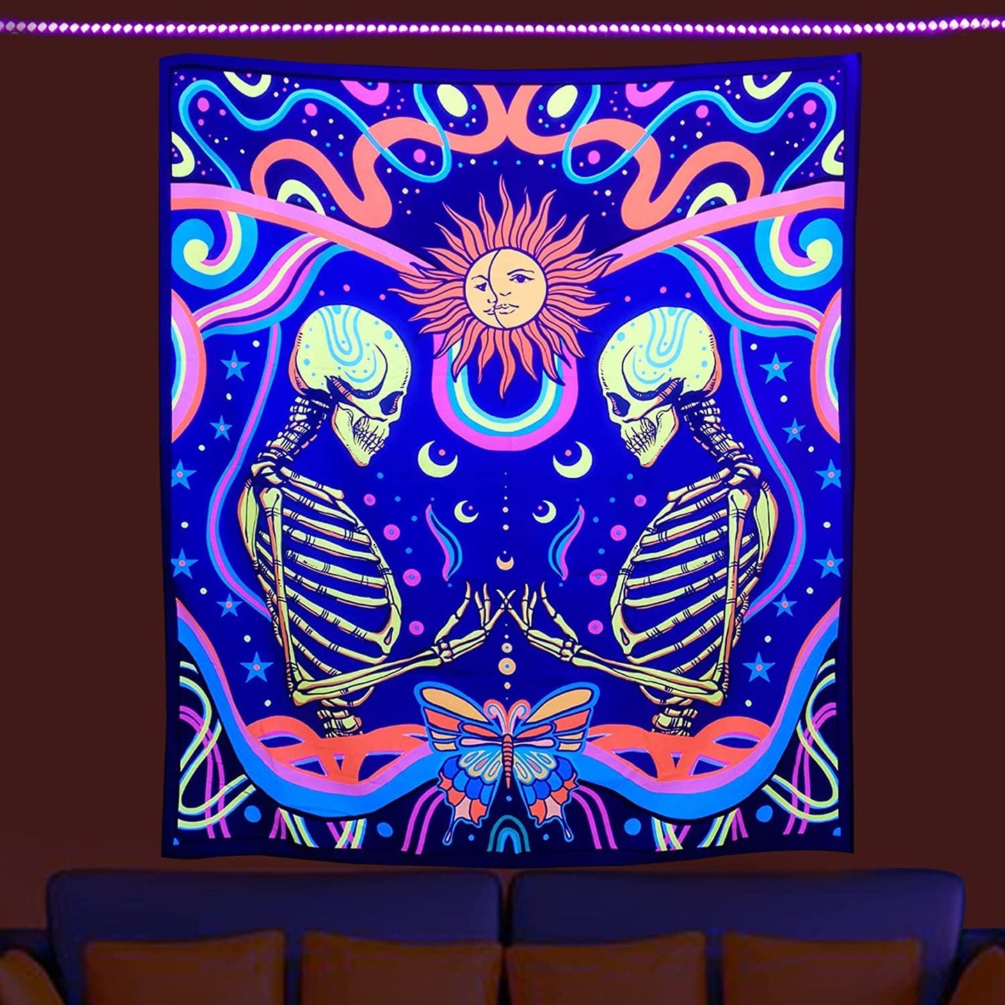 Luminous Tree of Life Psychedelic Mushroom Schwarzlichtposter