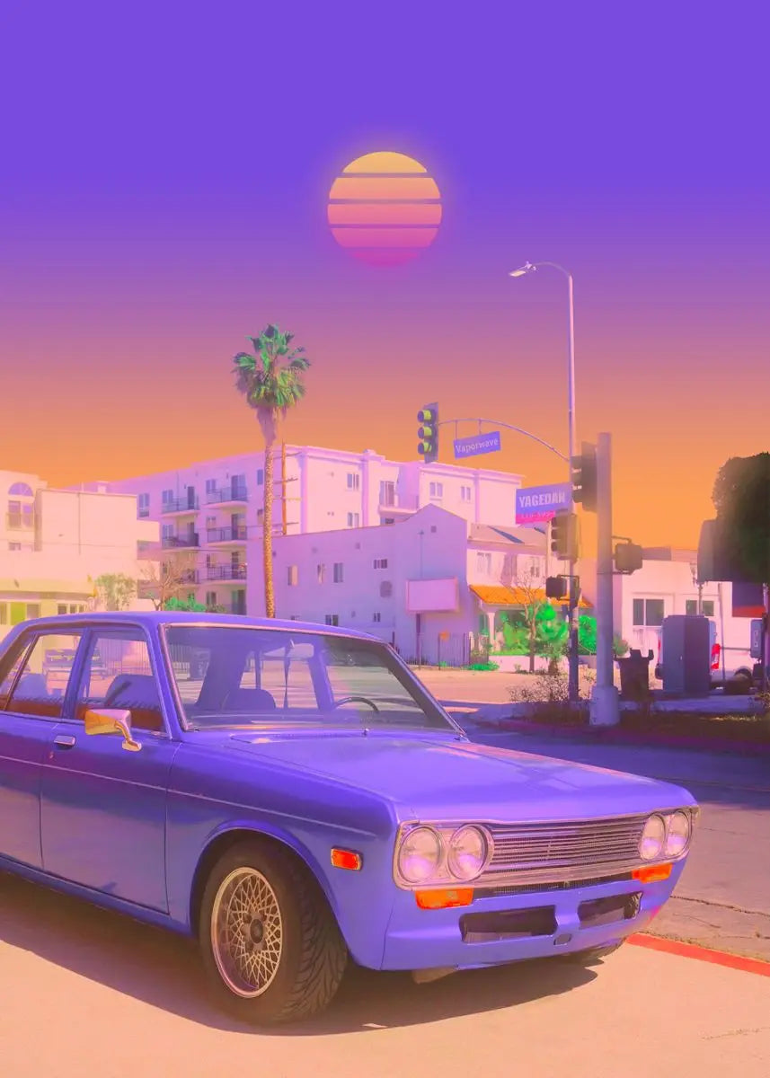 Vintage Neon Steam Wave Style Poster