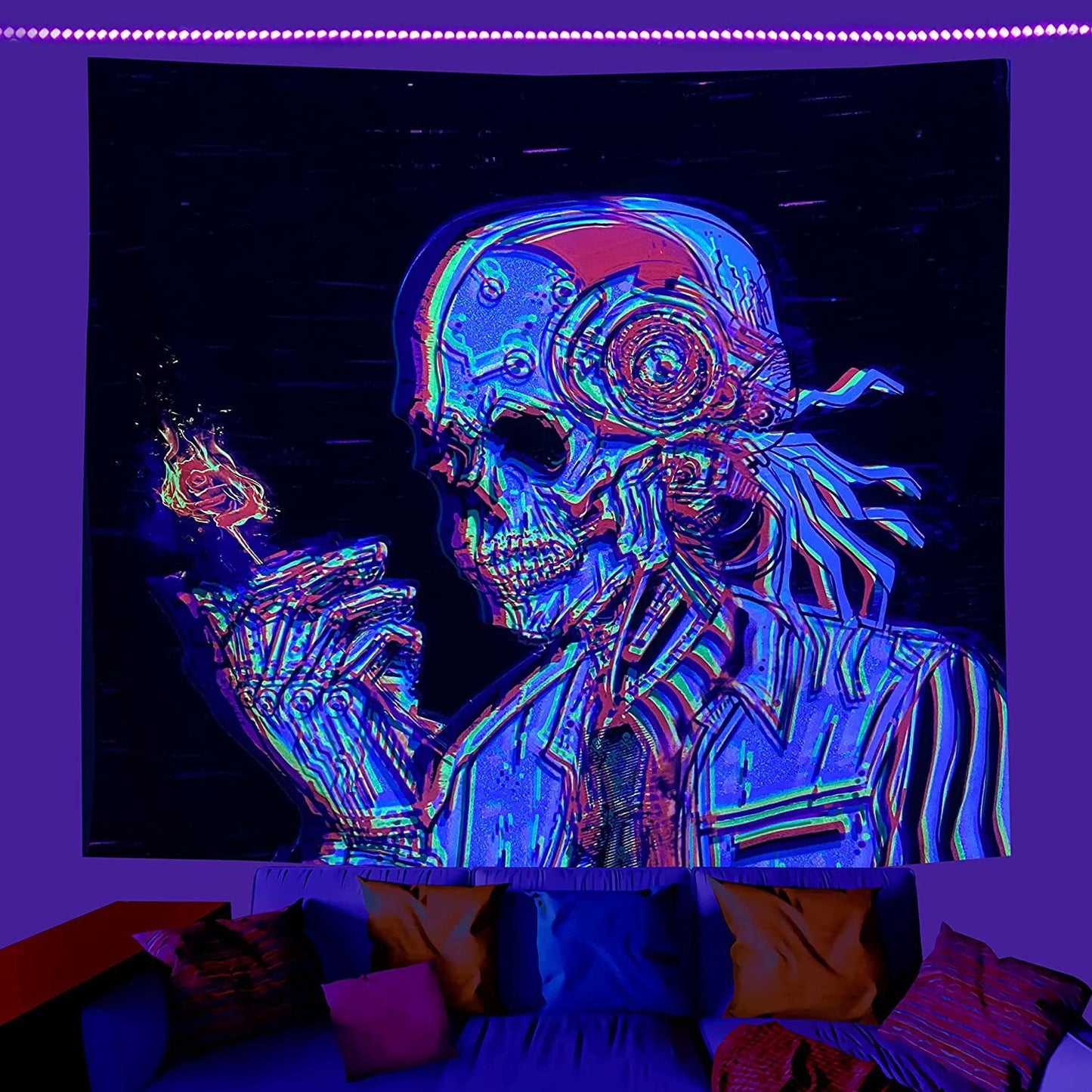 Luminous Tree of Life Psychedelic Mushroom Schwarzlichtposter