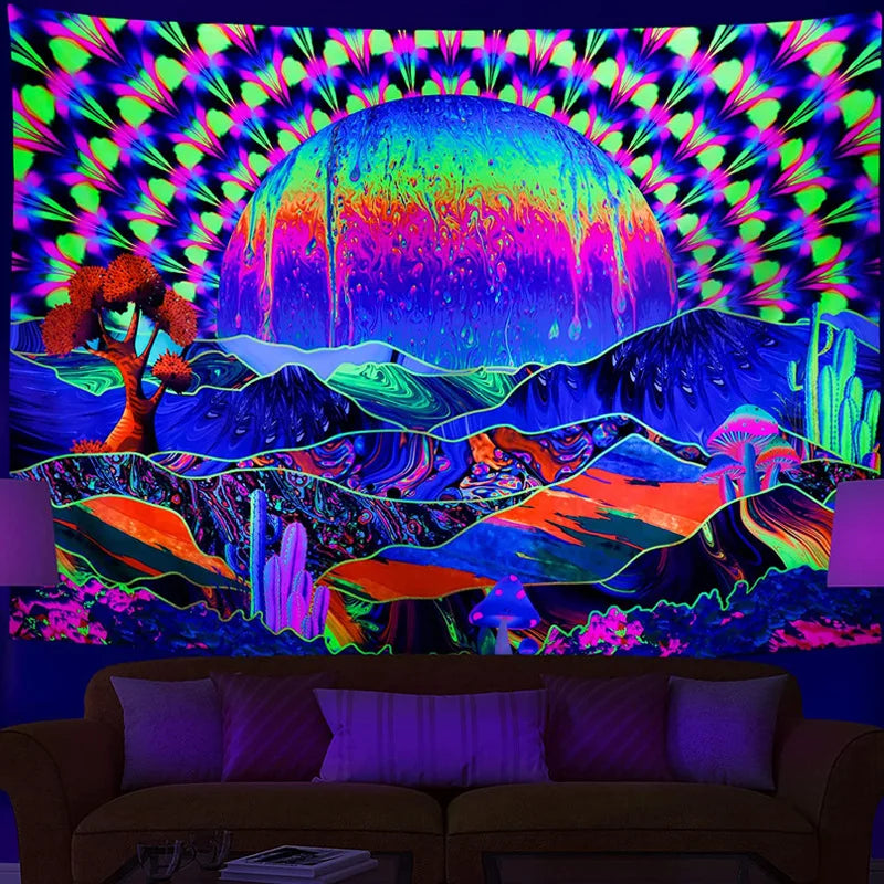 Trippy Mushroom Schwarzlichtposter