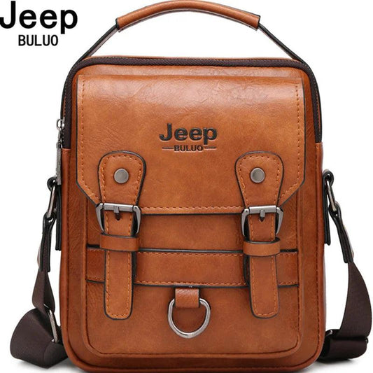 JEEP BULUO Multifunktionale Business-Handtasche für Herren – Neue große Schultertasche, Messenger-Bag aus Leder mit hoher Kapazität, Crossbody-Tasche - 24/Alaner Store