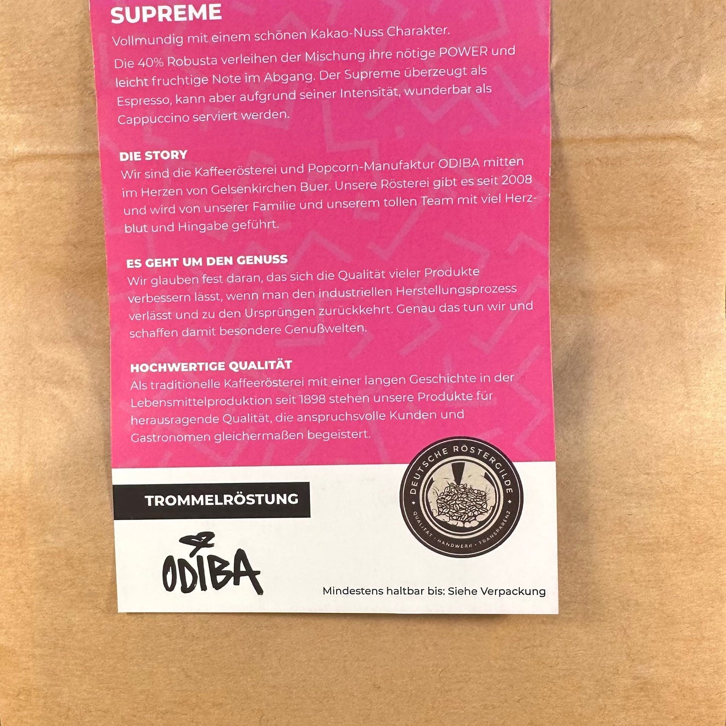 Kaffeebohnen Supreme 250g