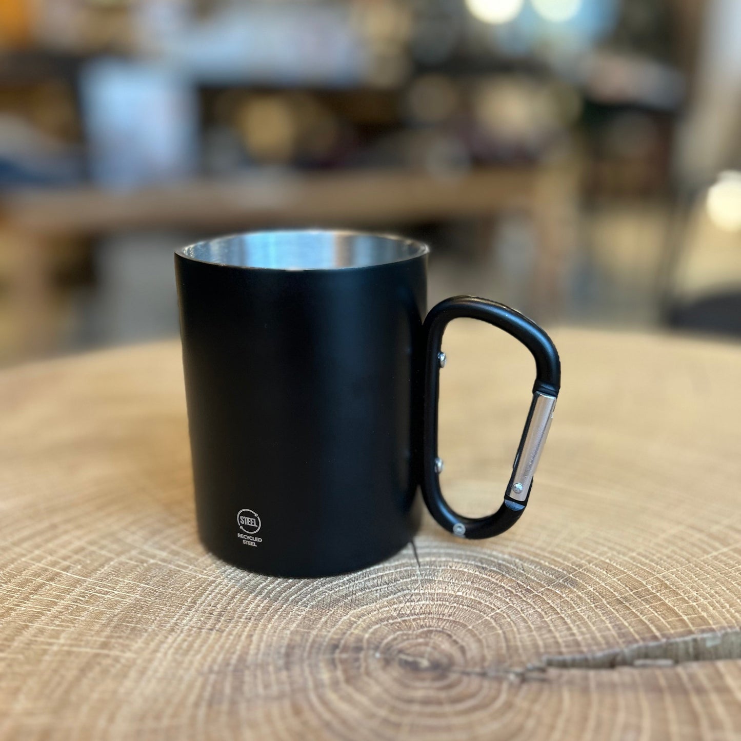 Tasse Emaille schwarz Ruhrpottmotiv