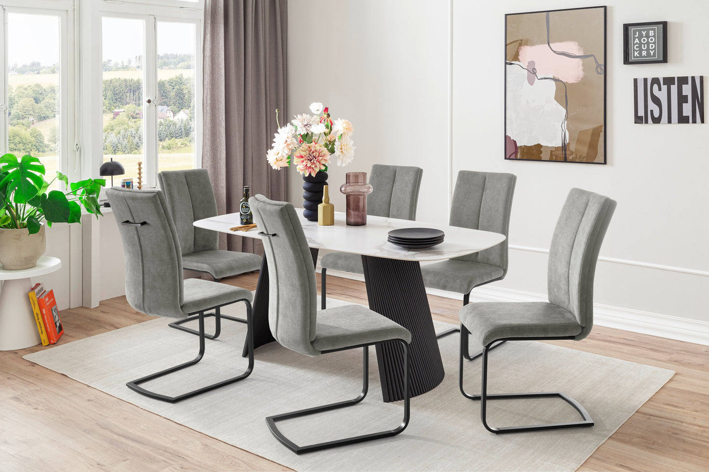 HUDSON Schwingstuhl mit Griff - 4er Set