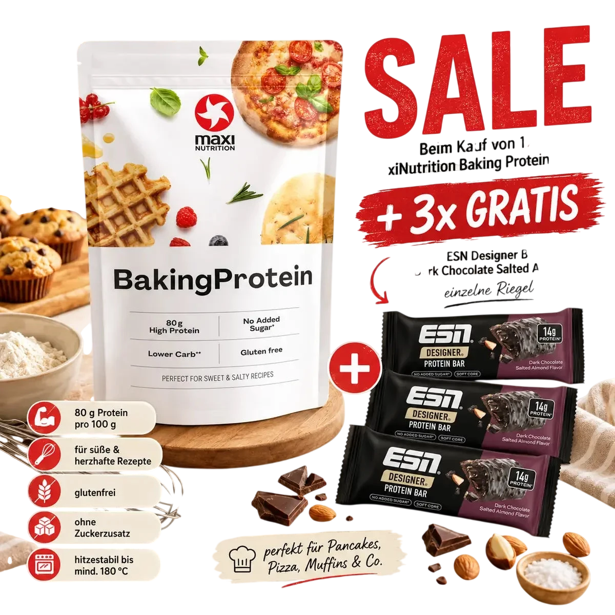 MaxiNutrition BAKING Protein 500g